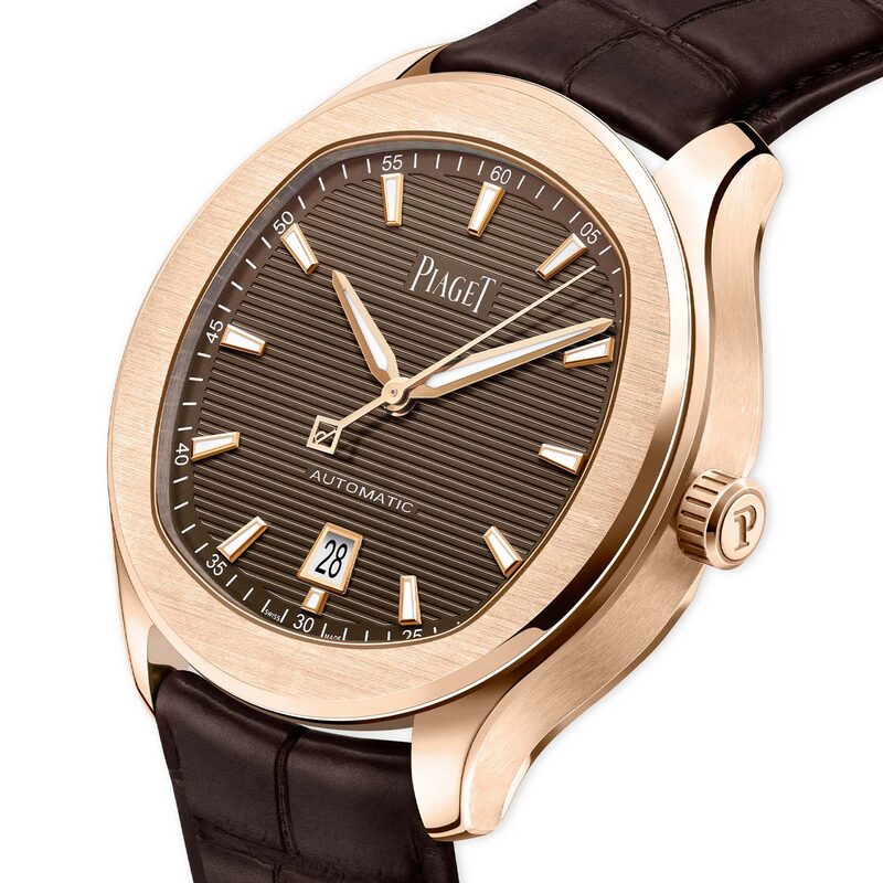 piaget polo date rose gold brown 1